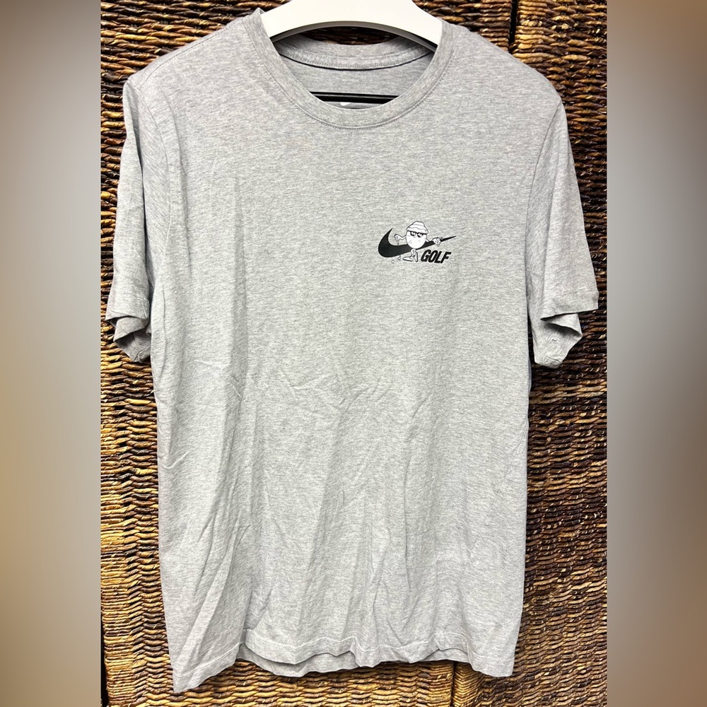 Nike Men's Gray Golf T-Shirt- Just Tap It In, Large